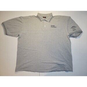 Harley Davidson Polo Shirt Mens XXL Gray Black Motorcycles Chicago Biker‎ 2XL